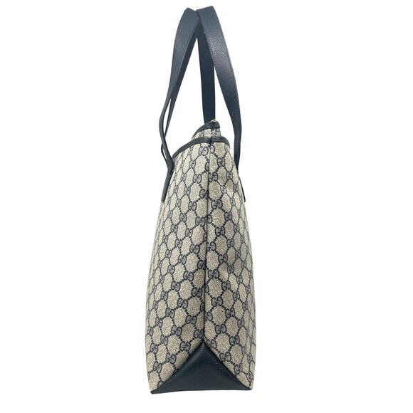 Gucci Bag Shoulder Tote Purse GG Guccissima Monogram Black Grey Leather Canvas - Picture 4 of 11